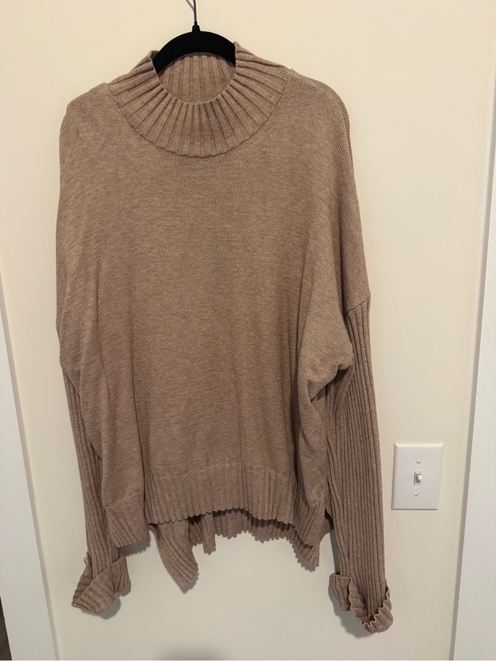 Amazon Essentials Taupe Ribbed Mock Neck Sweater and pants (lounge set)